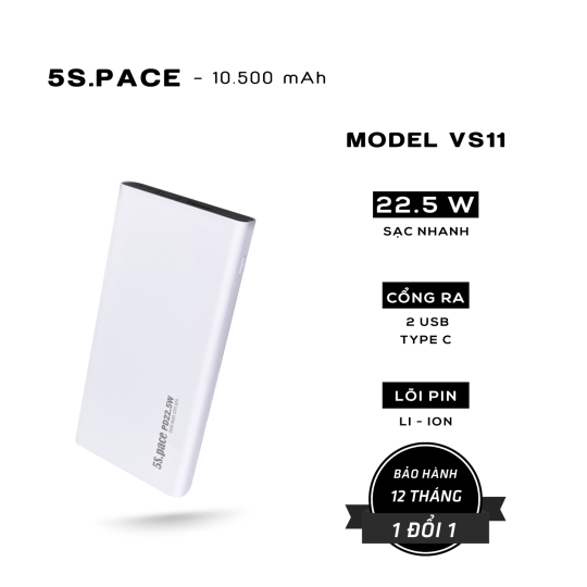 SẠC DỰ PHÒNG SẠC NHANH 22.5W DUNG LƯỢNG 10500MAH MODEL VS11